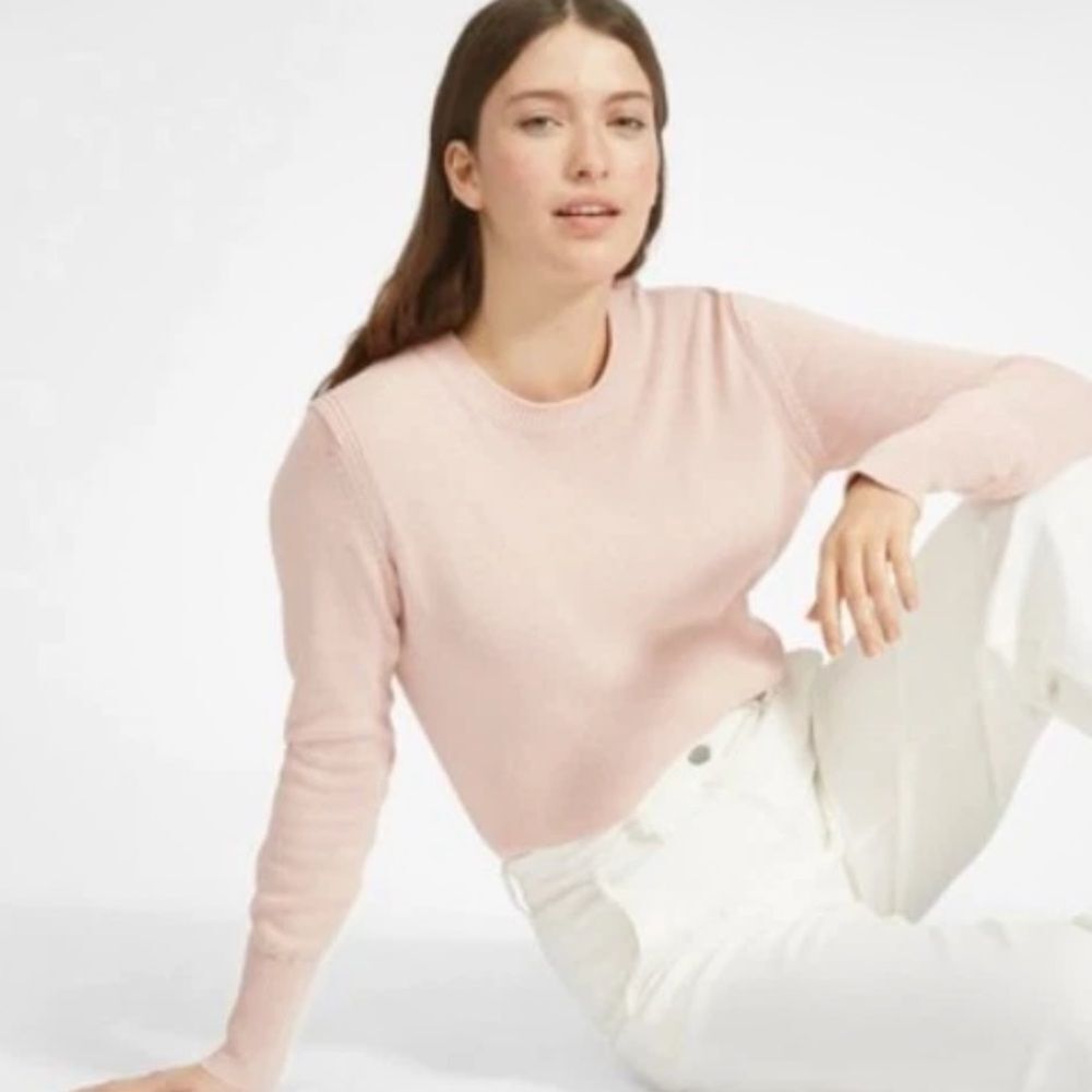 Everlane Soft Pink boxy Crewneck Sweater size extra large